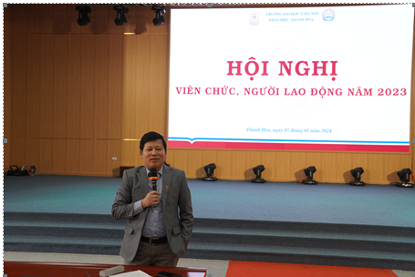 Hội nghị tổng kết Hoạt động đào tạo và Công tác Công đoàn năm 2023, triển khai nhiệm vụ năm 2024 Phân hiệu Trường Đại học Y Hà Nội tại Thanh Hoá